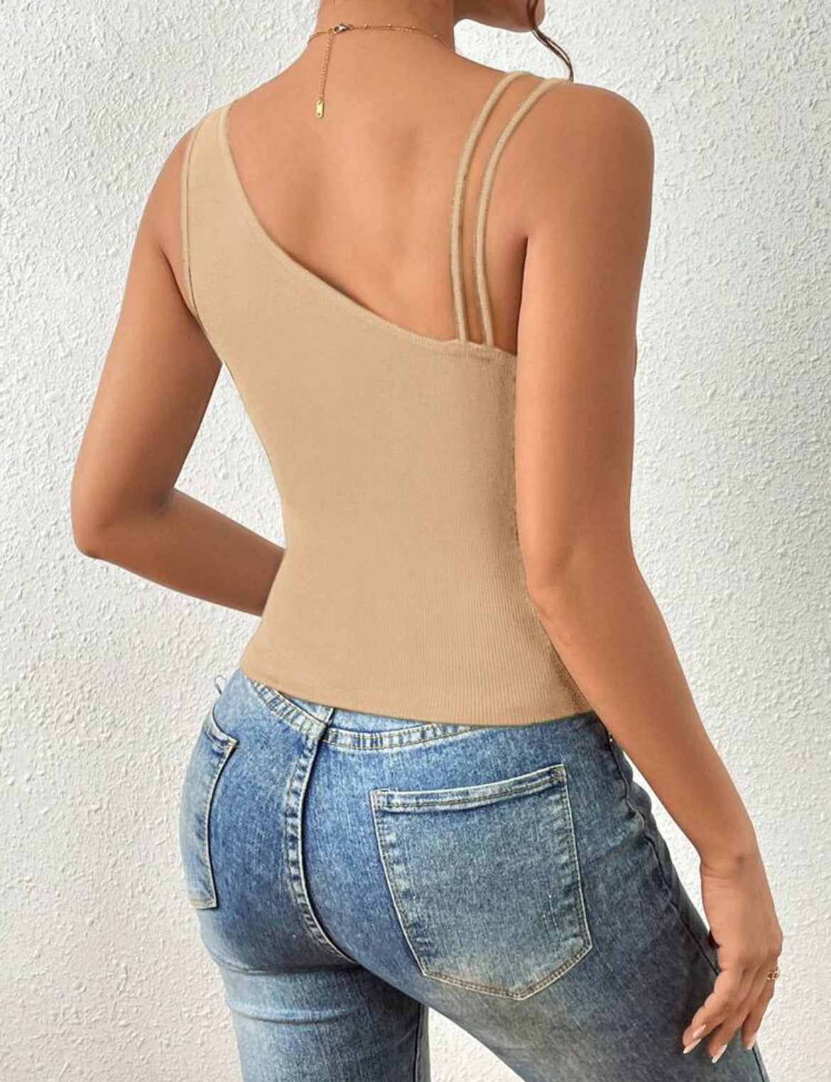 SHEIN Essnce Chaleco de punto asimétrico para mujer