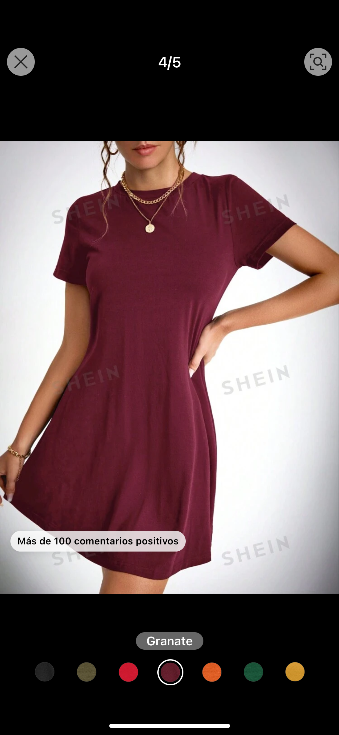 SHEIN Tall Vestido De Mujer De Manga Corta Con Cuello Redondo