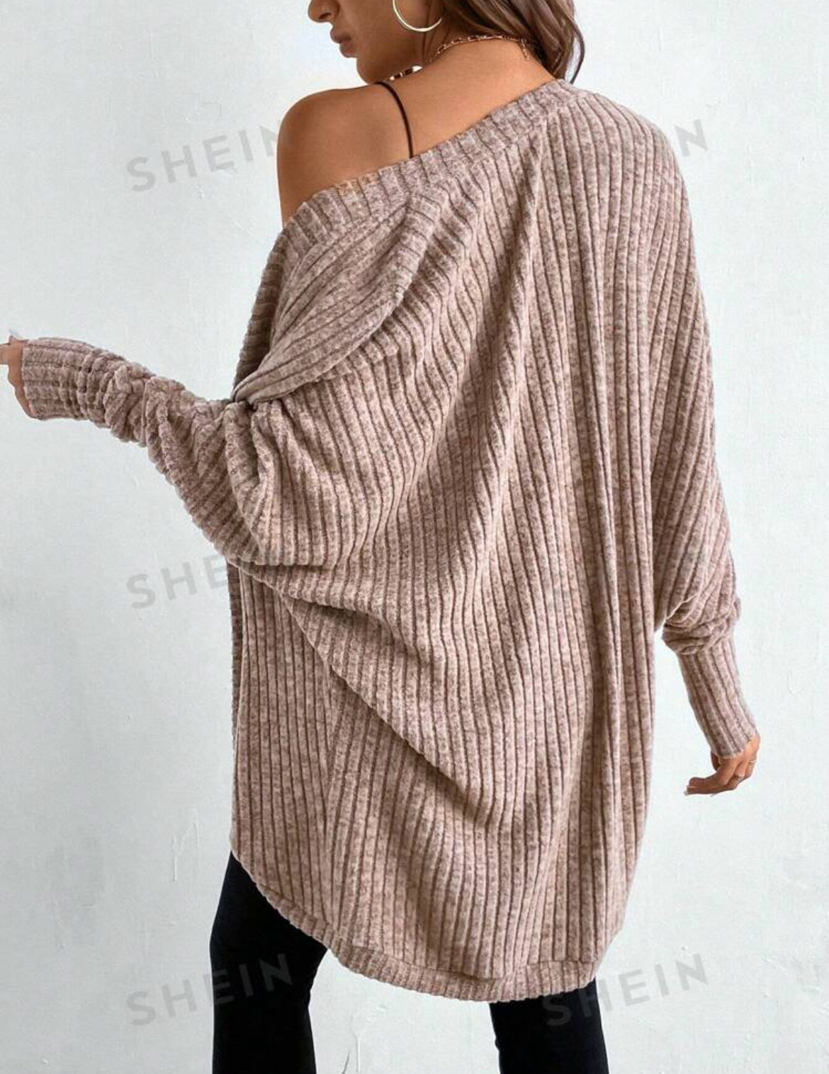 SHEIN LUNE Cárdigan sencillo de unicolor con mangas de murciélago para mujer, uso casual de todos los días